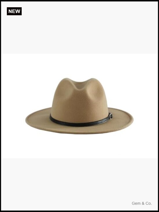 Classic Wool Felt Fedora Hat with Belt Buckle Bucket Hat main image 6